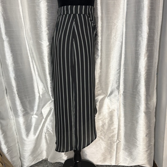 Blue Rain High Low Striped Wrap Lined Women’s M Polyester Midi Skirt Made in USA - Picture 2 of 8